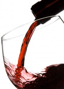 Filling wine glass